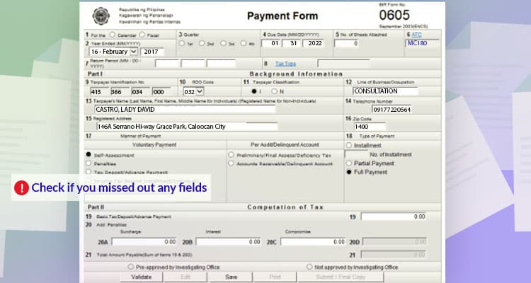 BIR Yearly Registration - Step 06